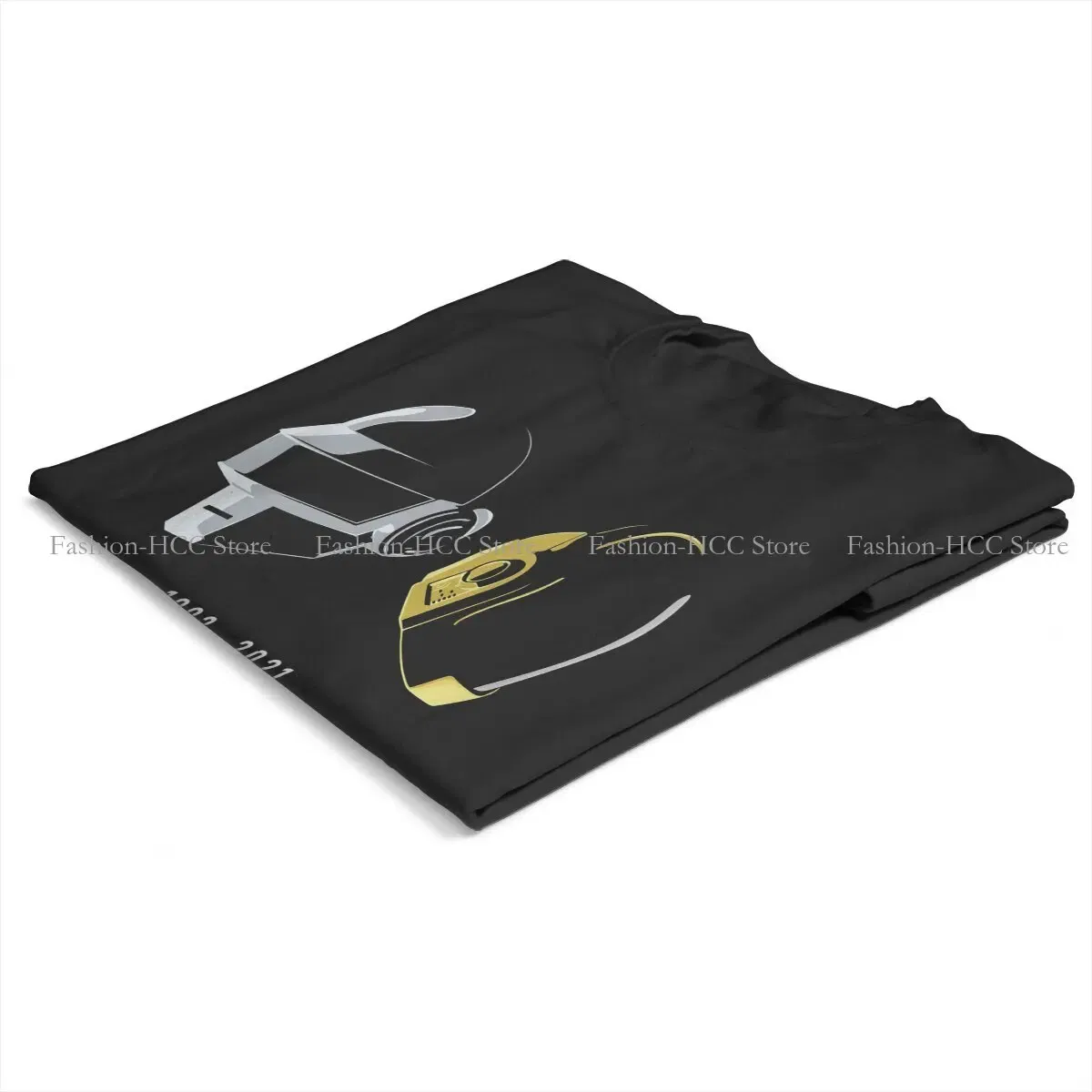 Color: black, Size: XXL - Daft Punk Electronic Music Band Polyester TShirts Tribute Helmet Art Essential Distinctive Women's T Shirt Hipster Tops