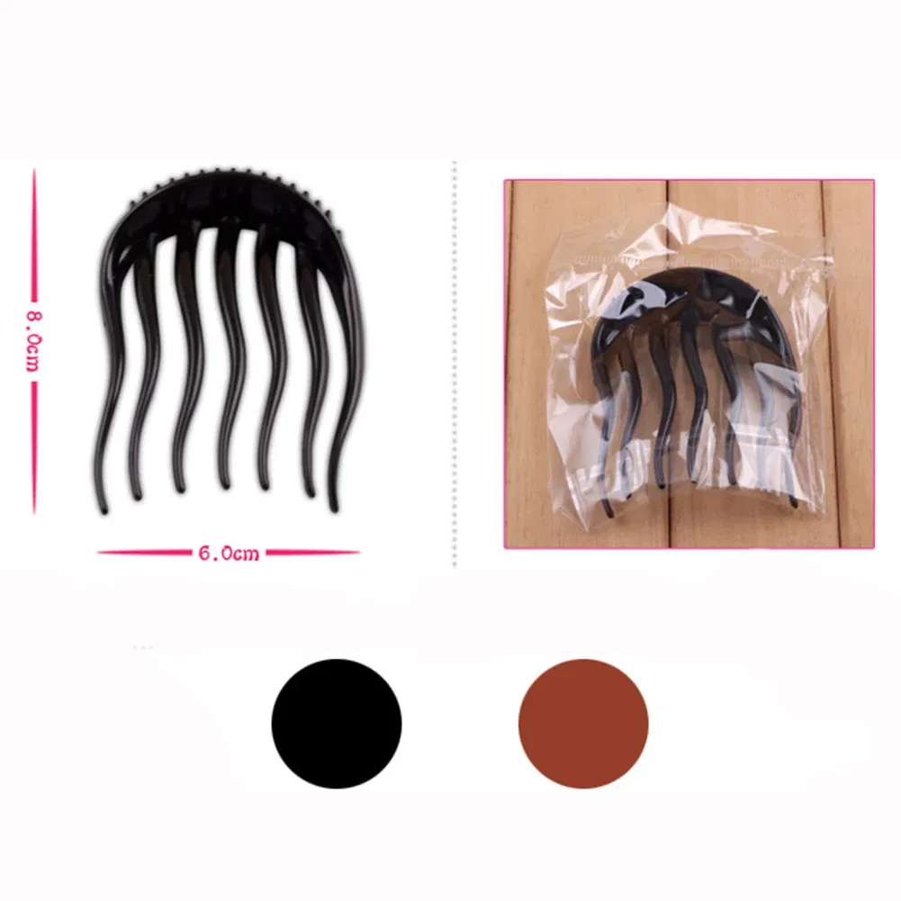 Color: black - 2022 Women Hair Styling Clip Plastic Hair Stick Bun Maker Braid Tool Ponytail Holder Girls Hairpins Hair Accessories Hair Combs