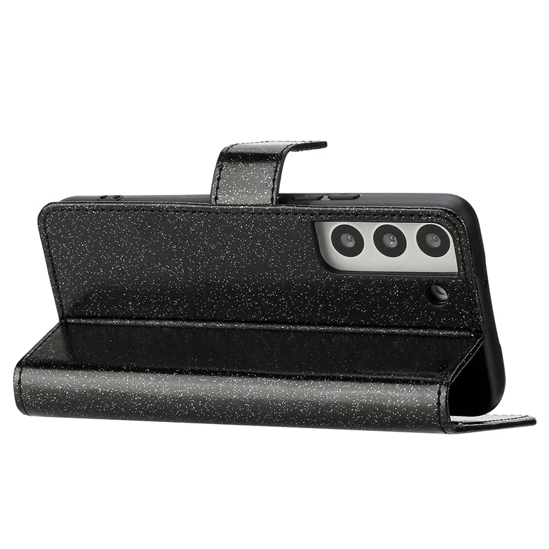 Color: black, Material: PC + TPU - Glitter Diamond Wallet Leather Case For Samsung Galaxy A14 A15 A16 A35 A55 A34 A54 S25 Ultra S24 FE S23 S22 S21 S20 Plus