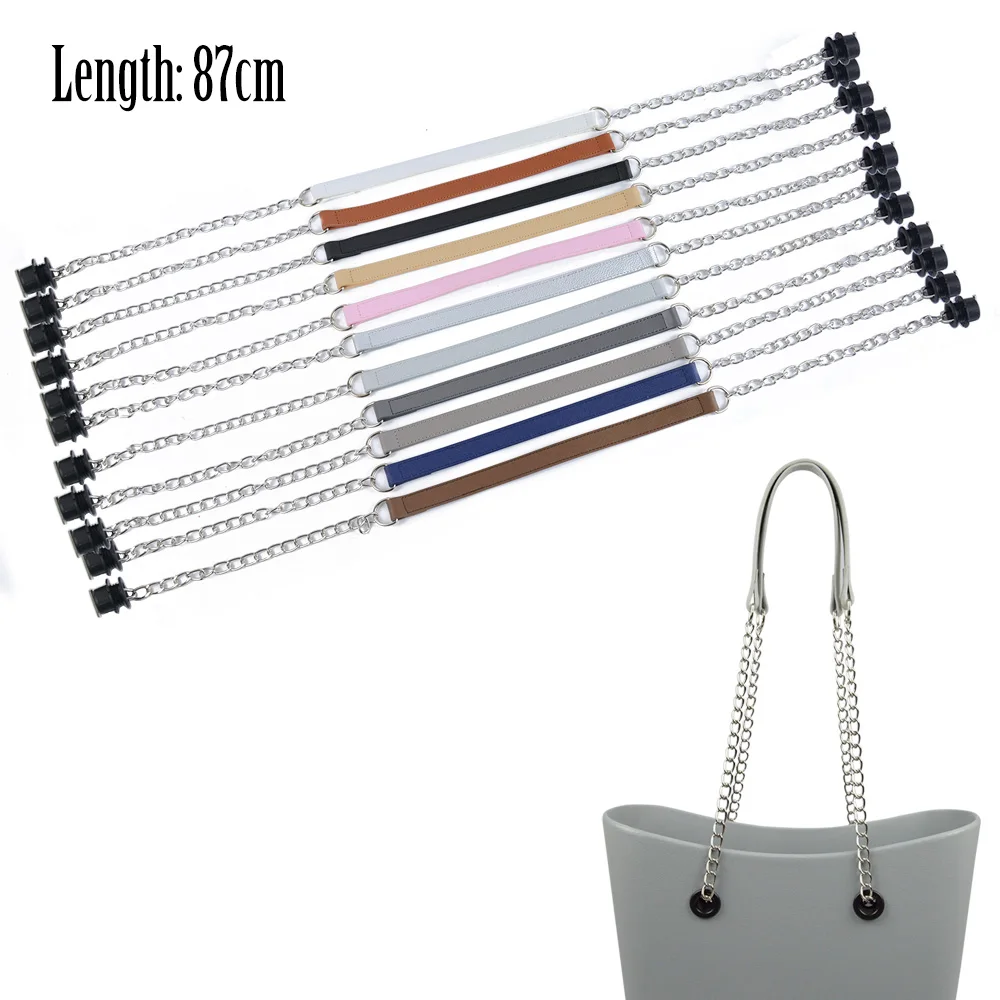 Ships From: CHINA, Color: Blue - New Tanqu 1 Pair Silver Long Thick Single Chain with OT metal buckle Black screws for Obag O bag Handles for Women Bag Handbags