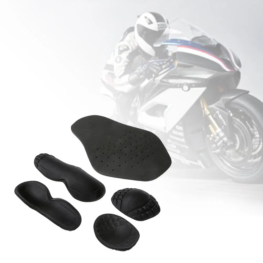 5Pcs Motorcycle Removable Riding Shoulder Elbow Back Protector Pad Set Built-in Motorcycle Racing Guard Motorcycle Accessories