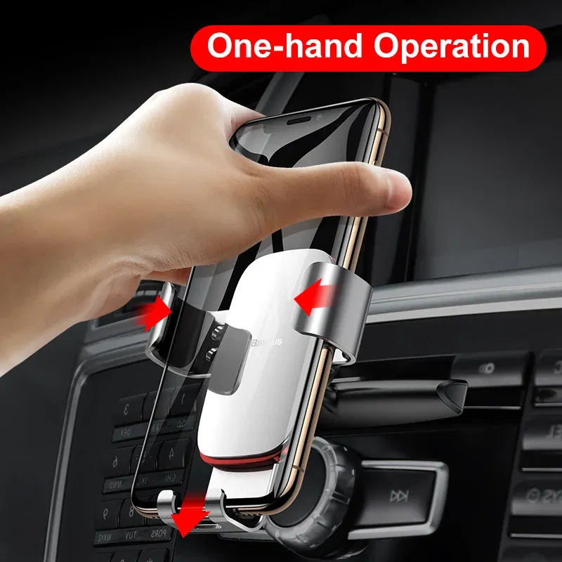 Color: pink - Baseus Gravity Car Phone Holder Mobile Phone Clip Holder Stand Bracket CD Slot Holder for iPhone Samsung