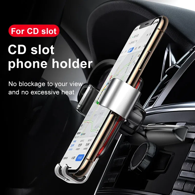 Color: pink - Baseus Gravity Car Phone Holder Mobile Phone Clip Holder Stand Bracket CD Slot Holder for iPhone Samsung
