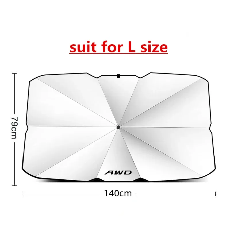Color: Beige - Car Front Shading Car Windshield Sunshade Umbrella For Volvo XC90 XC60 C30 T6 S60 C70 XC40 V40 XC70 V60 V50 S80 S40 AWD V90 S90