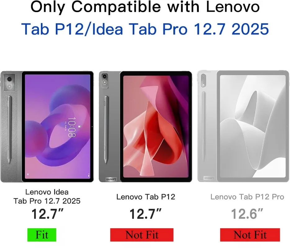 Color: Black, Size: iPad mini 6 - 360 Degree Rotating Case For Lenovo Xiaoxin Pad Pro 12.7 inch 2025 Tablet Cover Xiaoxin Pad Pro 12.7"TB373FU TB375FC 2025 Funda