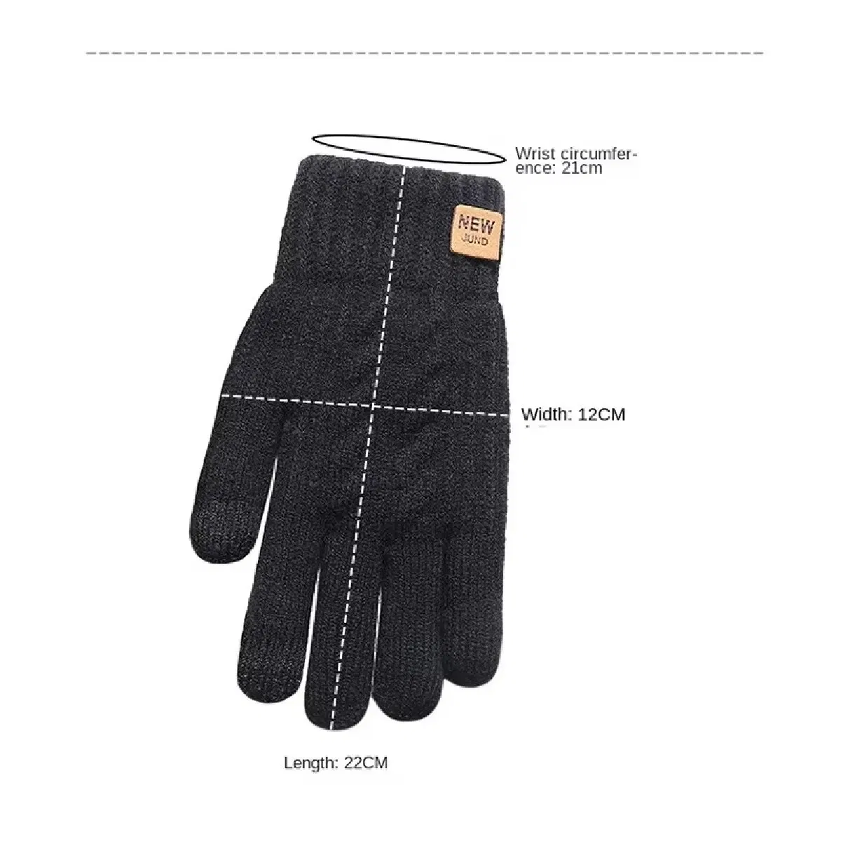 Color: green, Gloves Size: One Size - Fleece Lined Fashion Warm Women Men Black Cable Knitted Winter Touch Screen Gloves
