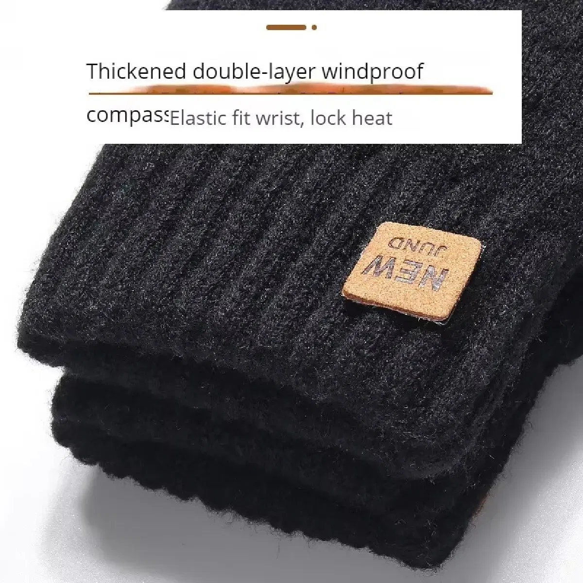 Color: green, Gloves Size: One Size - Fleece Lined Fashion Warm Women Men Black Cable Knitted Winter Touch Screen Gloves