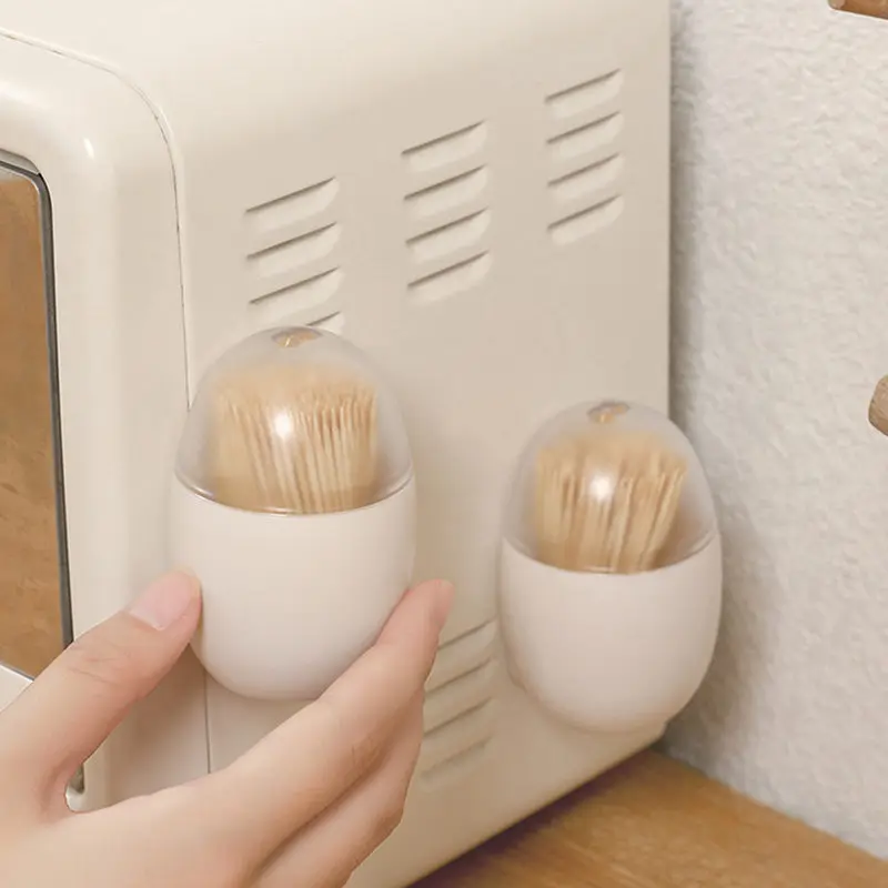 Color: black, Ships From: CHINA - Refrigerator Magnetic Toothpick Dispenser with Lid Plastic Clear Tooth-pick Holder Storage Box Mini Container for Home Kitchen