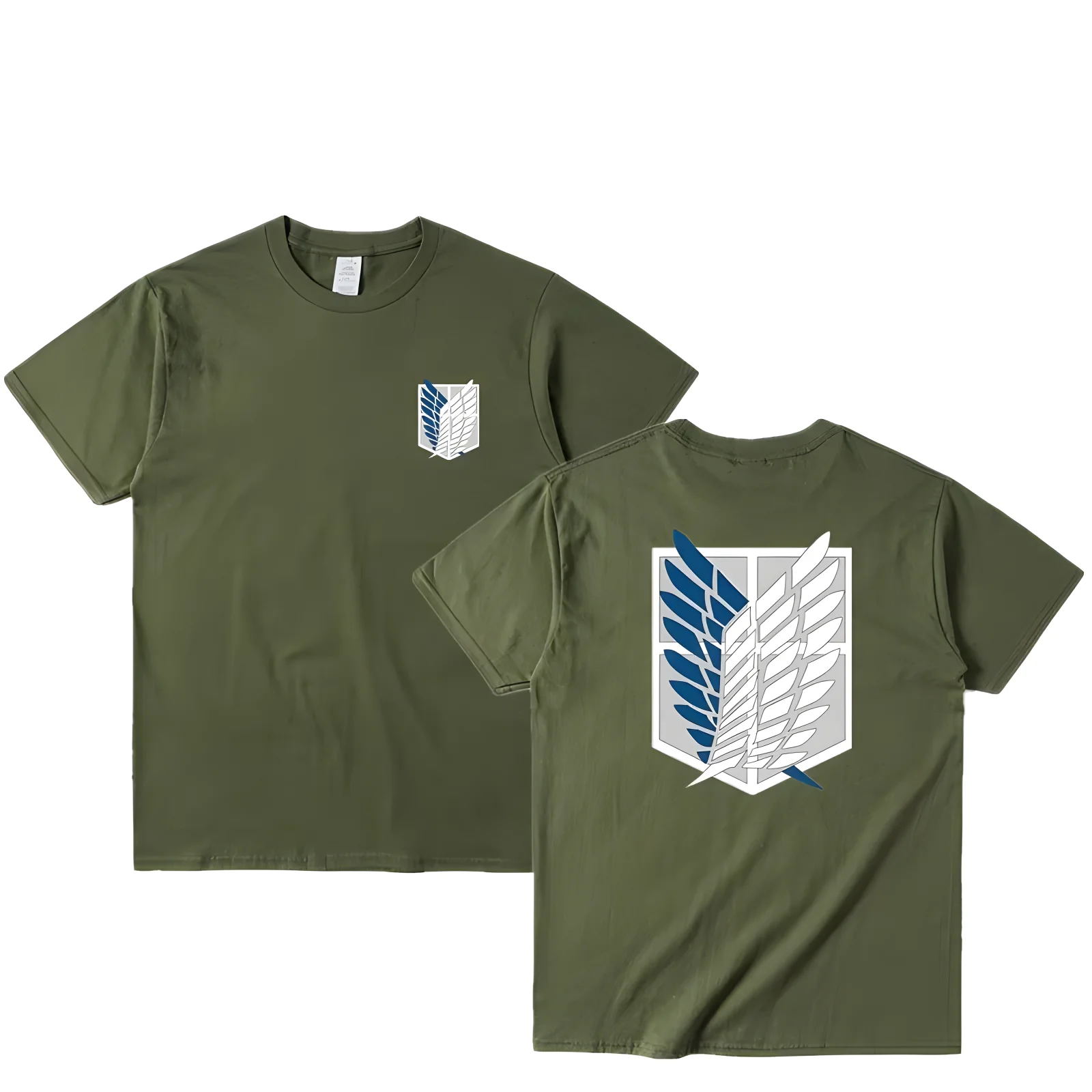 Color: Pink, Size: XXL - Attack on Titan T-shirt Wings of Freedom Short Sleeve Ackerman Mikasa Eren Jaeger Men Cotton Tops Summer Oversized O-Neck Tee
