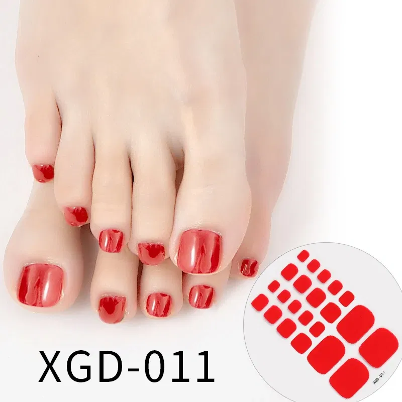 Color: Light grey - Colorful Nail Stickers Foot Shiny Glitter Nails Charms Full Cover Self-Adhesive Nail Polish Stickers for Nails Art