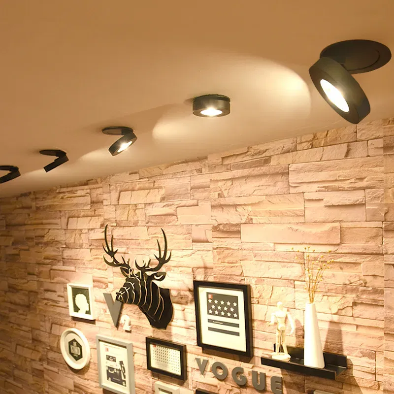 Body Color: PURPLE, Emitting Color: changeable - 3 Colors Slim Ceiling Lamp Ceiling Light LED Foldable 360 Recessed Surface Mounted Spotlight for Hallway Gallery Display Living