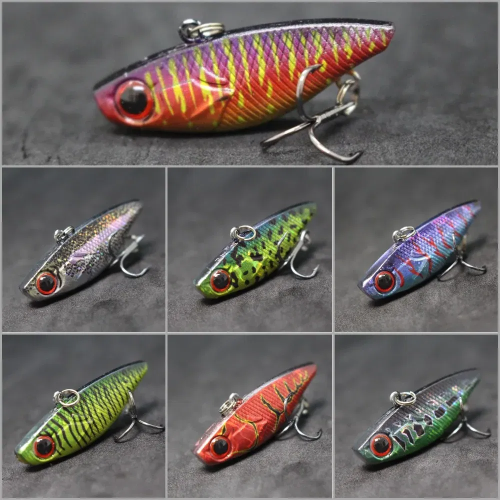 Color: Multi-Colored - wLure Fishing Lure Lipless VIB 4cm 4.6g Tiny Hard Lure Carp Fishing Fly Fishing Bait Tail Hook Sinking to Bottom L666