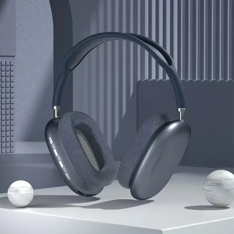 Color: Silver - P9 Wireless Bluetooth Headset Outdoor Sports Gaming Wireless Headphones with Mic Noise Cancelling Earbuds Bluetooth Earphones