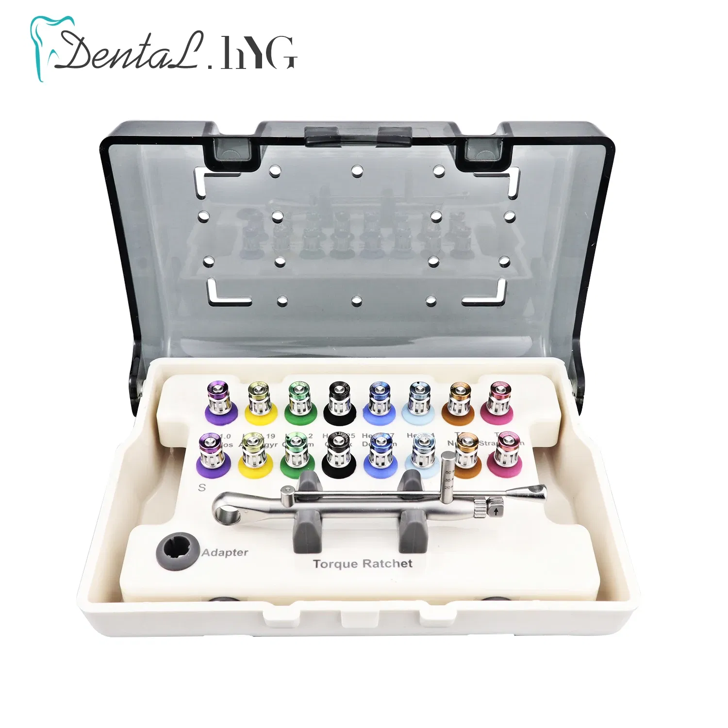 Color: Black - Fast ShipDental Universal Implant Torque Screwdriver Wrench Prosthetic Restoration Ratchet Kits Dentistry Implant Tool 10-70NCM