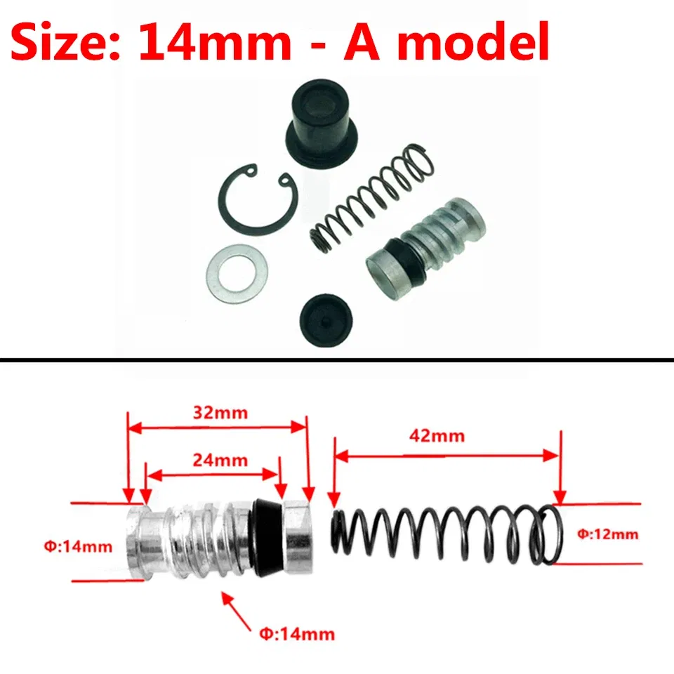 Color: Dark Grey - Motorcycle Clutch Brake Pump Piston Plunger Repair Set Master Cylinder Piston Rigs Repair Fit Motocros/Scooter Brake Accessories