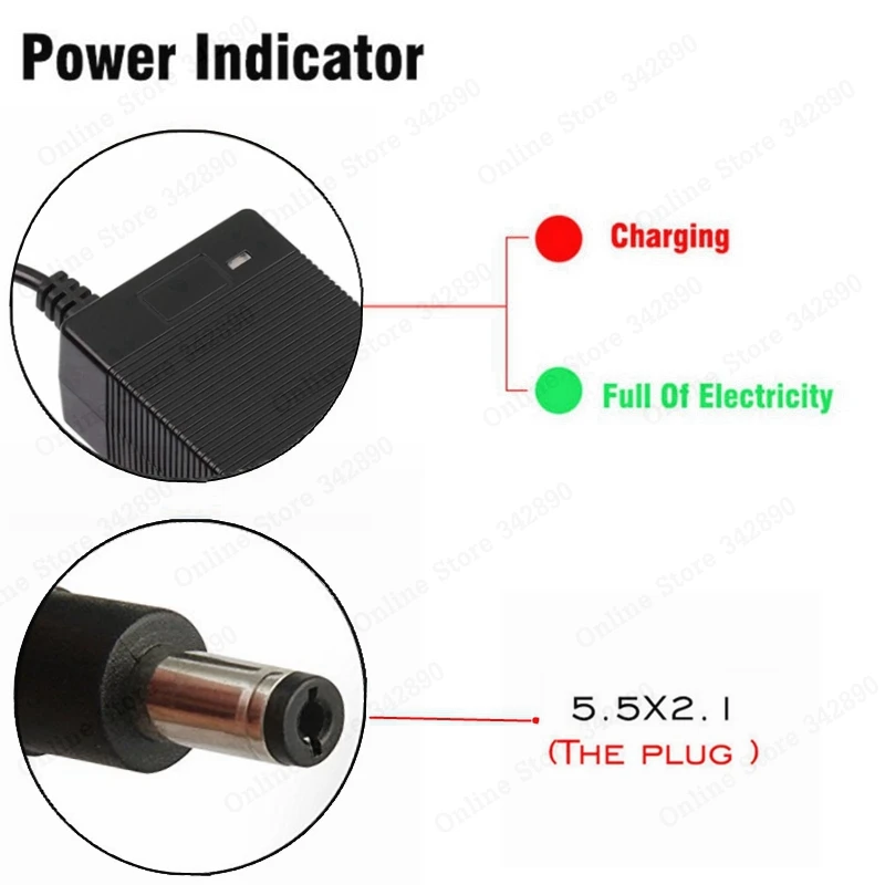 Color: Brown - YYHQQBAD 29.4V 2A lithium battery Charger for 24V 25.2V 25.9V Electric Scooter electric bicycle 7Series li-ion battery Charger