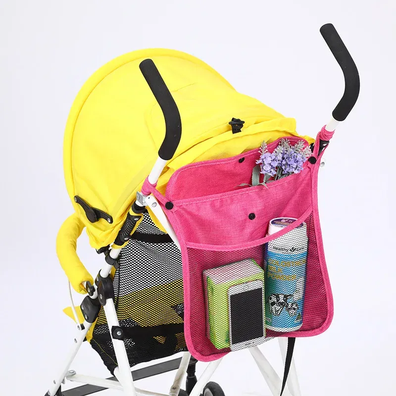 Color: Yellow, Ships From: CHINA - Pet Stroller Organizer Bag Infant Pram Cart Mesh Hanging Storage Bag Baby Trolley Bag Stroller Seat Pocket Carriage Bag Stroller
