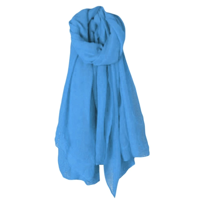 Color: Yellow - 652F Women Solid Color Scarfs Large Long Lightweight Headscarf Linen Sheer Shawl Wrap