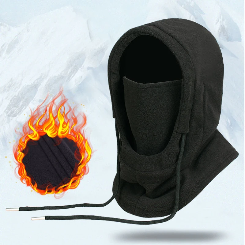 Color: GRAY - Warm Fleece Balaclava for Men Women Winter Face Mask Neck Warmer Hooded Cap Windproof Thermal Head Cover Beanies Bandana