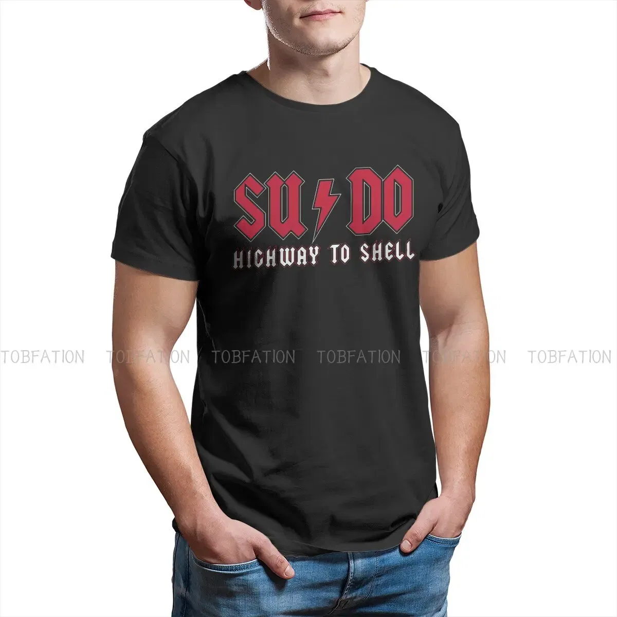 Color: WHITE, Size: XL - Highway to Shell Hip Hop TShirt Linux Operating System Tux Penguin Style Tops Leisure T Shirt Men Tee SpecialPolyester