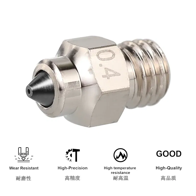 Color: Red, Size: 0.4mm - Mellow DLC Hardened Steel & Copper Wear Resistant Bimetal HC Nozzle For V6 / Volcano /Mk8 Hotend Neptune4 K1 Nozzle 3D Printer