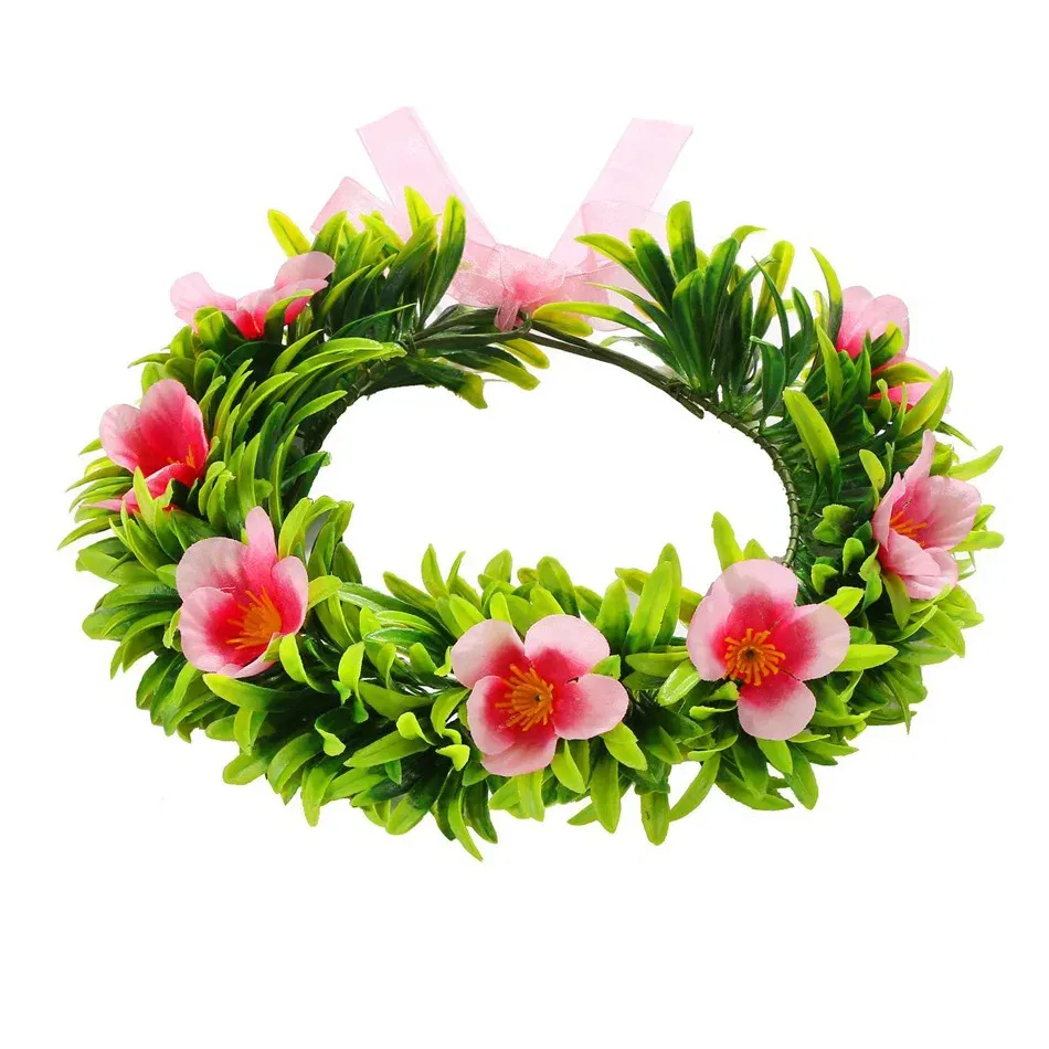 Color: PURPLE - Lovely Disney Moana 2 Dancing Flower Garland Headdress Kids Adult Hawaii Beach Floral Headgear Princess Vaina Cosplay Accessory