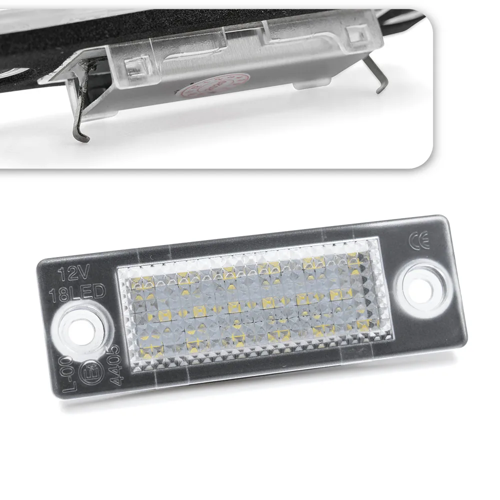 2PCS LED Number License Plate Light Canbus For VW Transporter T5 T6 2003-2020 Caddy III IV Jetta MK3 MK5 Multivan Golf Passat