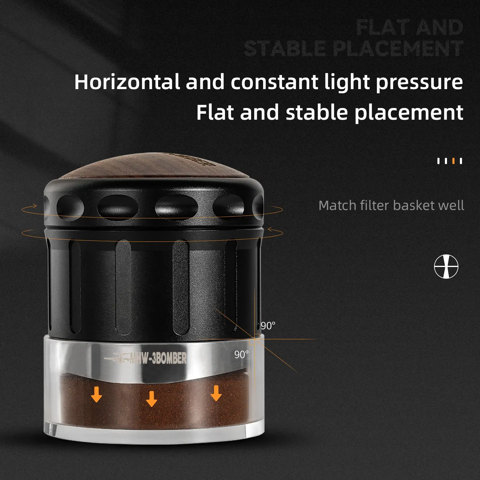 Color: Light Grey, Base Diameter: 58.35mm - MHW-3BOMBER Adaptive Height 58.35mm Coffee Distributor & Adjustable Depth Espresso Tamper Home Barista Leveler Tool Accessories