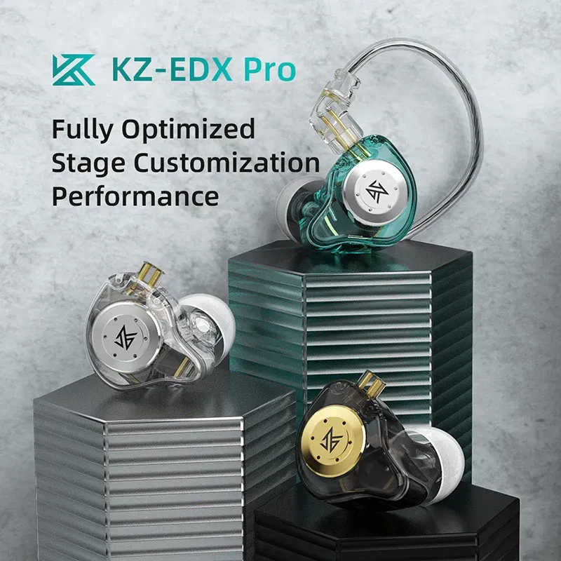 Color: green - KZ EDX PRO 10mm Dual Magnetic Circuit Dynamic Drive Earphone HIFI Bass Earbud Sport Noise Cancelling Headset KZ ZSTX ZSN PRO ZAS