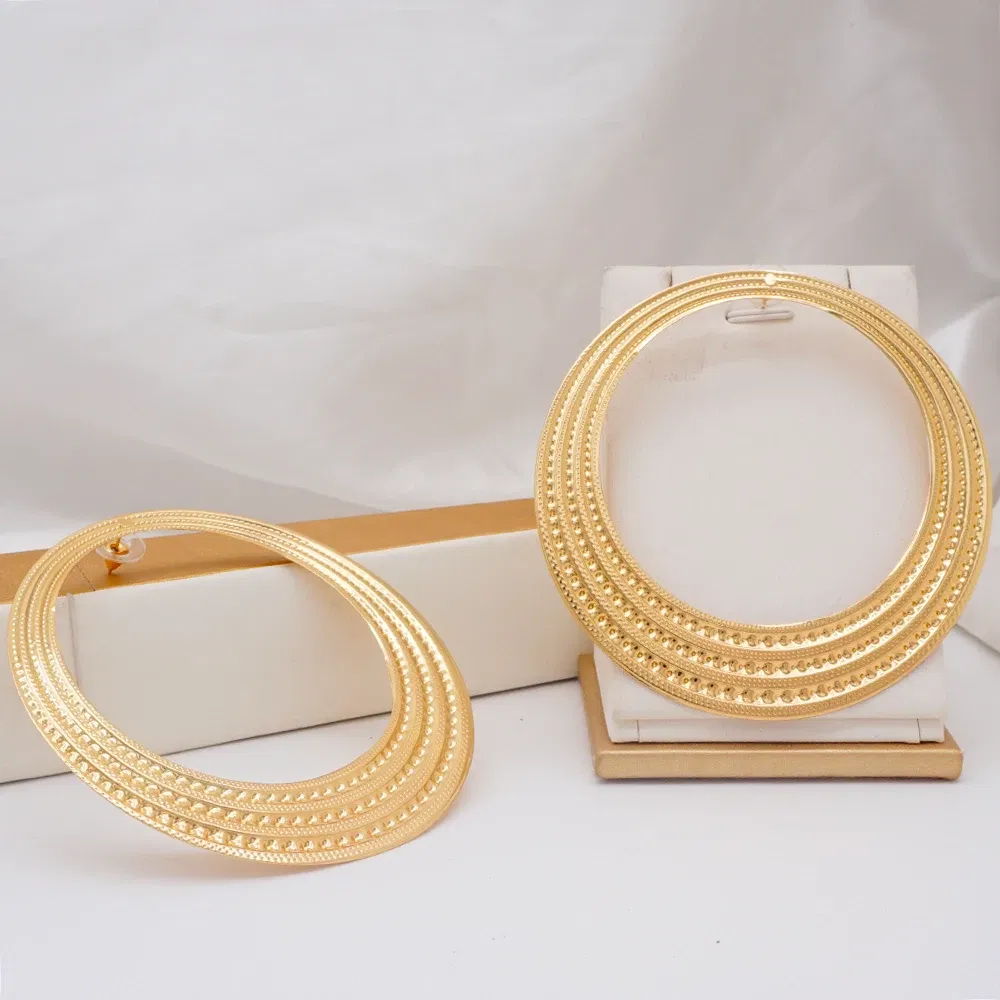 Metal Color: BROWN - Gold Color Stud Earring Pendant Big Geometric Hoop Earrings For Women Round Circle Earrings Hoops Punk Jewelry 2022