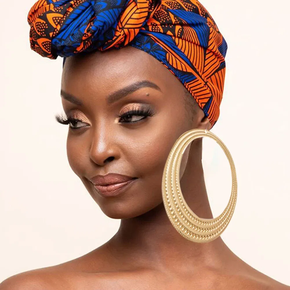 Metal Color: BROWN - Gold Color Stud Earring Pendant Big Geometric Hoop Earrings For Women Round Circle Earrings Hoops Punk Jewelry 2022