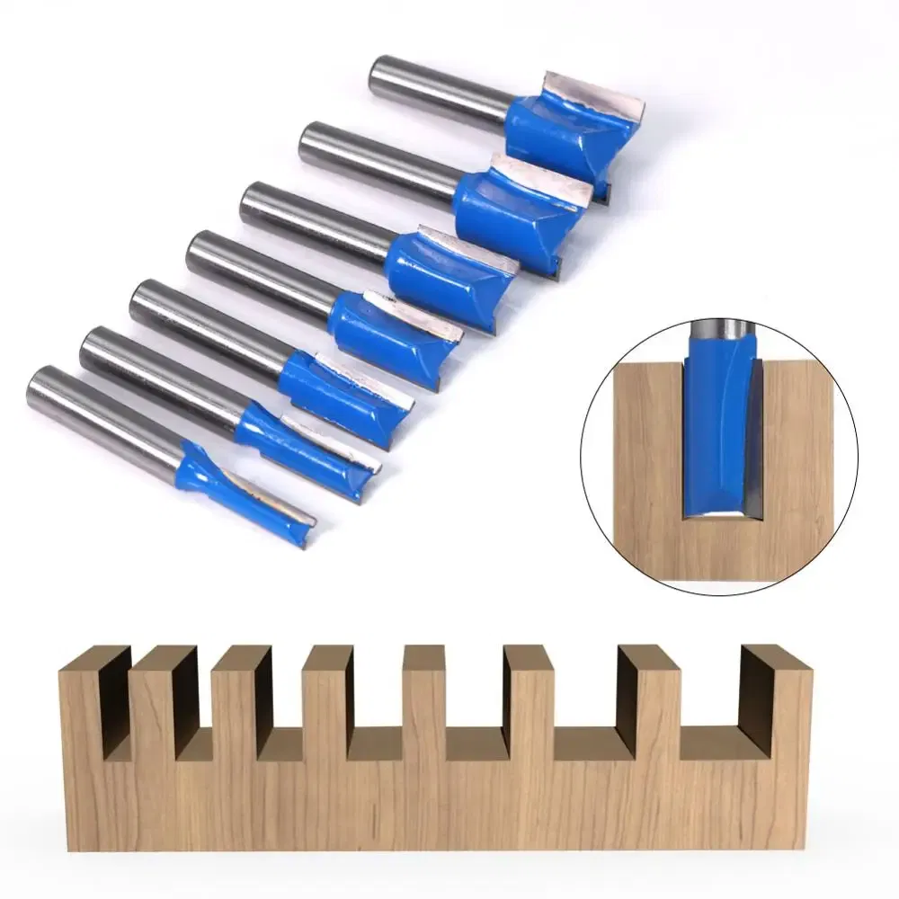 Cutting Edge Length: 10.5mm - 1PCS 8mm Shank Straight Woodworking Router Bit Set Carpenter Milling Cutter 6/8/10/12/14/18/20mm Cutting Diameter