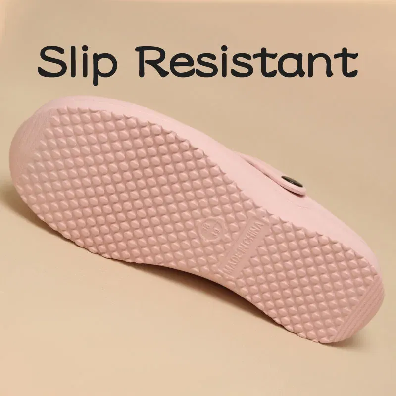 Color: SKY BLUE, Shoe Size: 34 - High Quality Scrub Shoes Non-slip Dentist Nursing Clogs Healthcare Service Work Slippers Soft Operating Room Protective Clogs