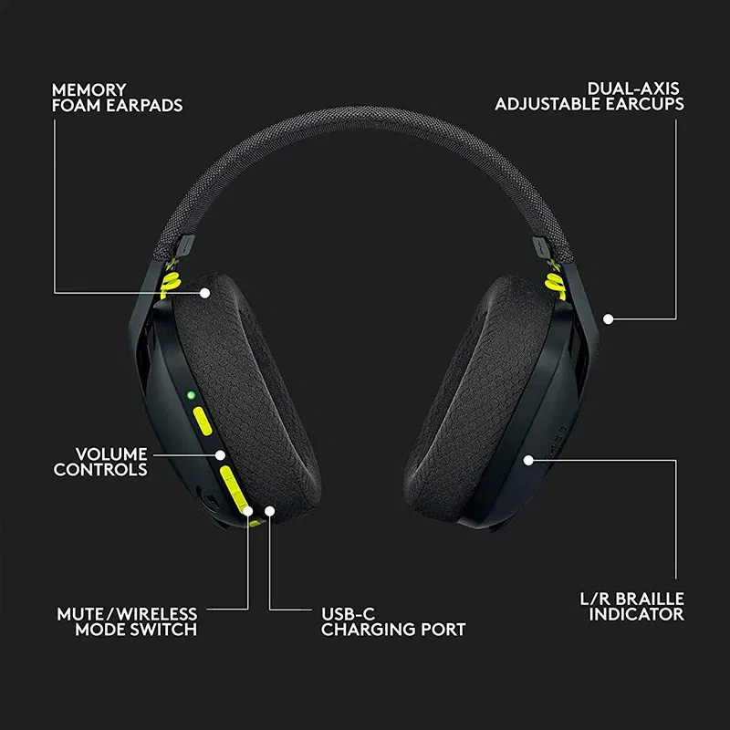 Color: black, Ships From: CHINA - New! G435 LIGHTSPEED Bluetooth Wireless Gaming Headset Surround Sound Headphone Over-Ear For PC Laptop Games And Music .