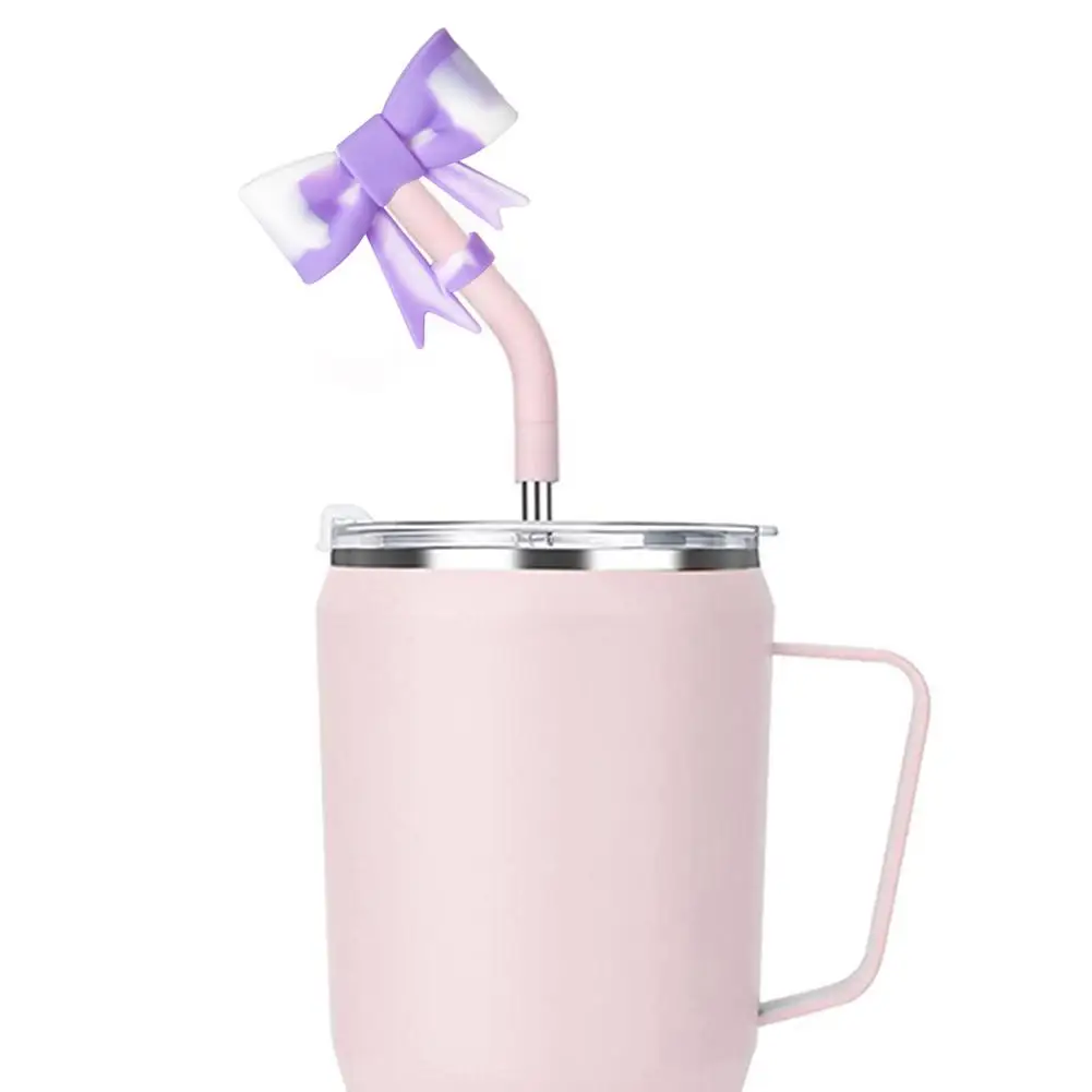 Color: Dull, Ships From: CN - Bow Straw Cap Covers Toppers Silicone Accessories For Stanley Cups 30&40 Oz Tumbler And With 1pc Protective Boot ?»?
