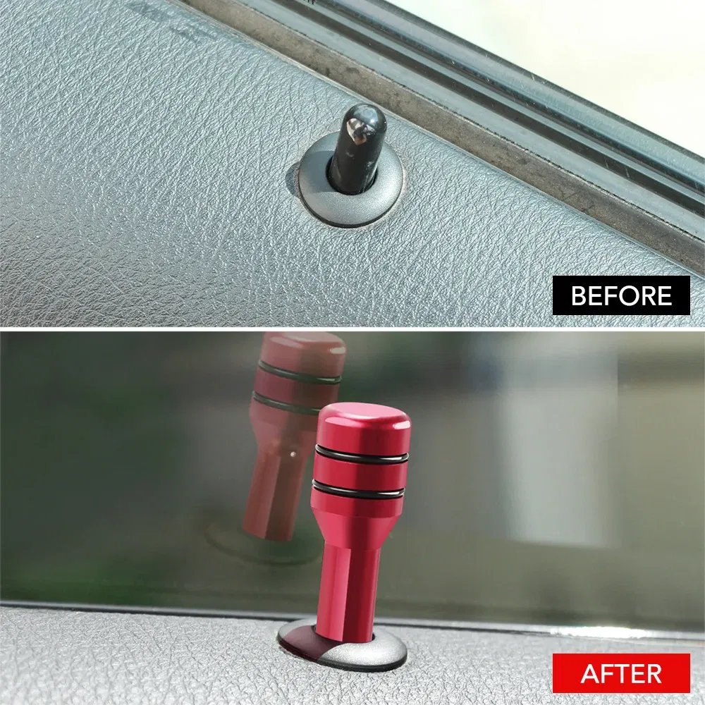 Color: Dark Grey - Car Alloy Door Lock Pins Lock Pin Screw Knob For Mercedes Benz W201 A B C Class GLA W176 CLK W209 W202 W220 W204 W203 W210 W124