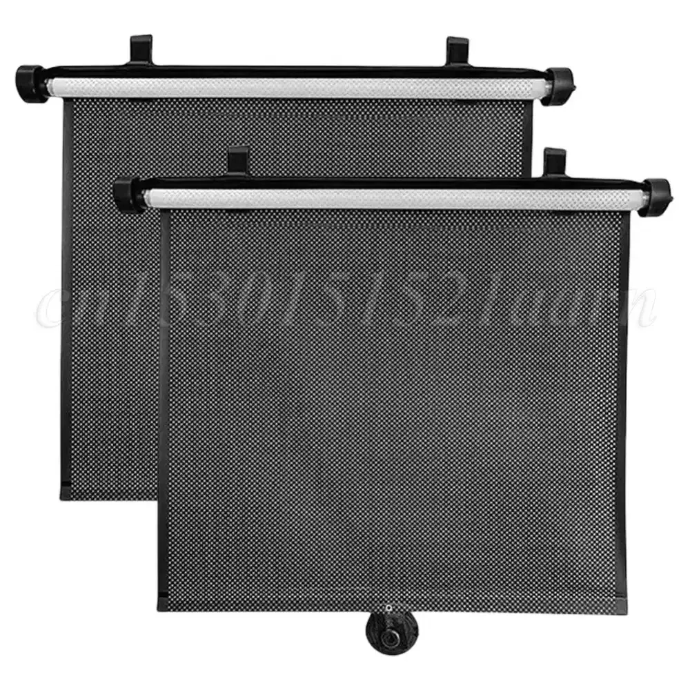 2Pcs Roller Side Window Sun Protection Shade 15 Inch Side Window Cover with Suction Cup Mesh Summer Heat Insulation Glass Shade
