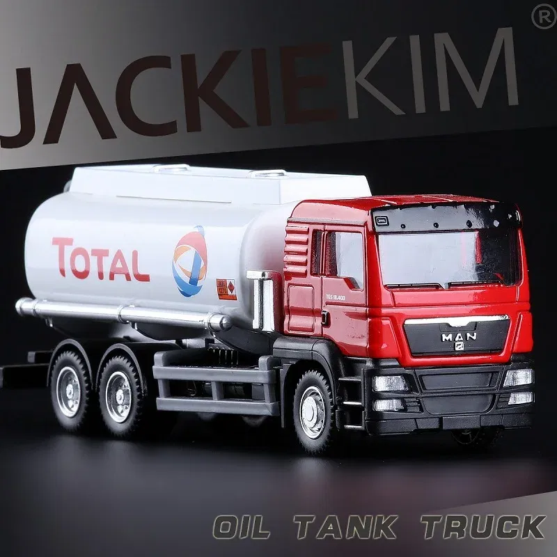 Color: Silver - MAN Scania Shell Total bp Castrol Oil Tank Truck Simulation Diecasts & Toy Vehicles RMZ city 1:64 Alloy Car Model Gifts For Boys