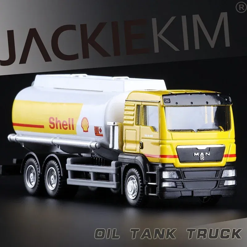 Color: Silver - MAN Scania Shell Total bp Castrol Oil Tank Truck Simulation Diecasts & Toy Vehicles RMZ city 1:64 Alloy Car Model Gifts For Boys