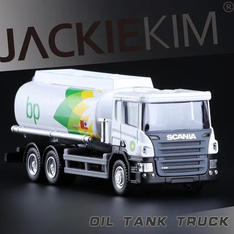 Color: Silver - MAN Scania Shell Total bp Castrol Oil Tank Truck Simulation Diecasts & Toy Vehicles RMZ city 1:64 Alloy Car Model Gifts For Boys