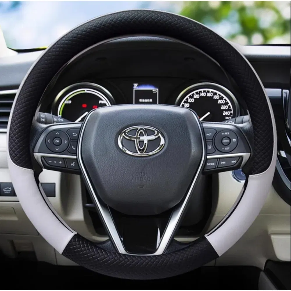 Color Name: Dark Grey - Durable Anti-Slip Car Steering Wheel Cover Microfiber Leather Steering Wheel Cover Universal Fit for Car, Truck, SUV, Van38cm