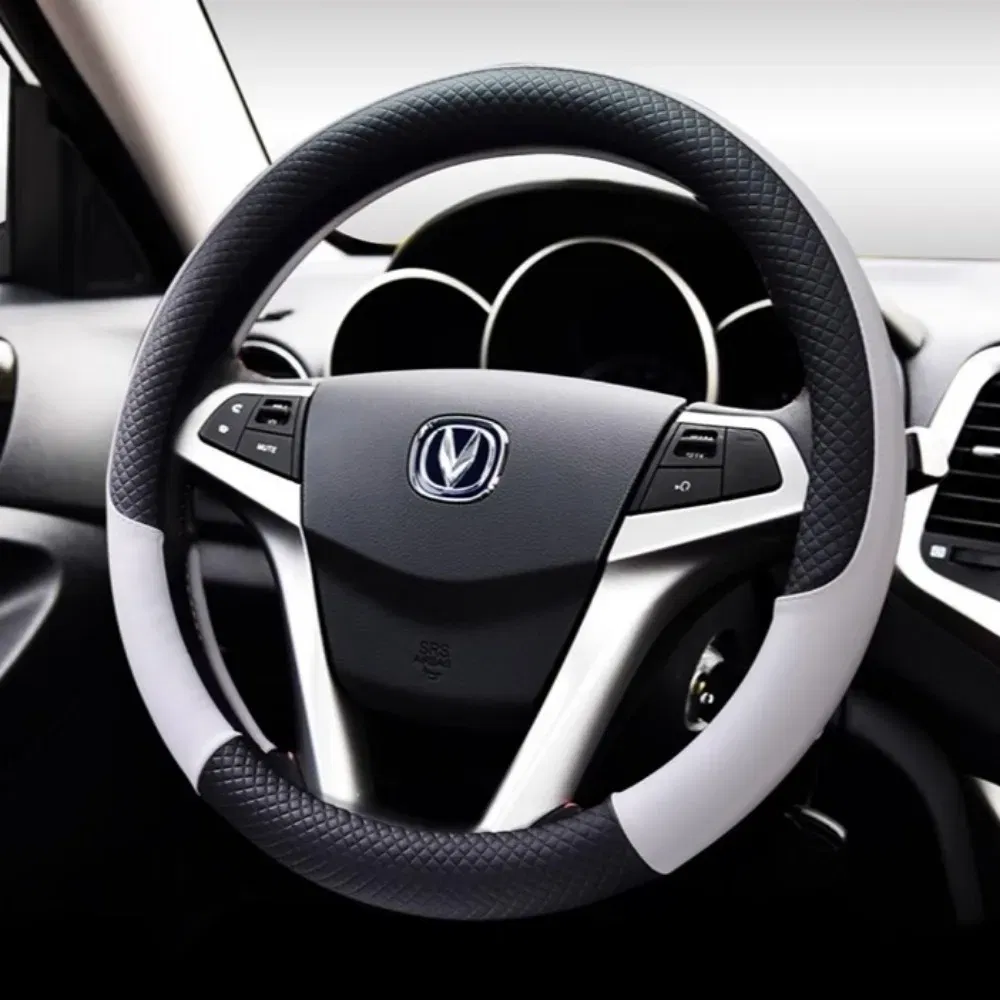 Color Name: Dark Grey - Durable Anti-Slip Car Steering Wheel Cover Microfiber Leather Steering Wheel Cover Universal Fit for Car, Truck, SUV, Van38cm