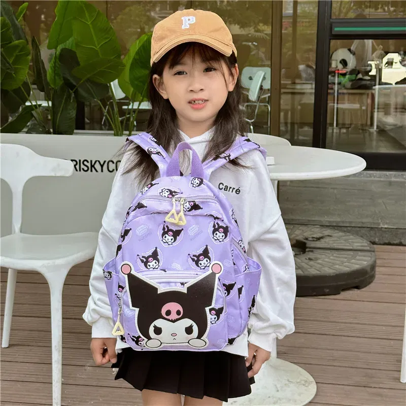 Color: Clear, Size: 16 inches - Sanrioed Anime Hello Kitty Cinnamoroll My Melody Kuromi Cute Kid Backpack Kawaii Cartoon Leather Mini School Bag Holiday Gift