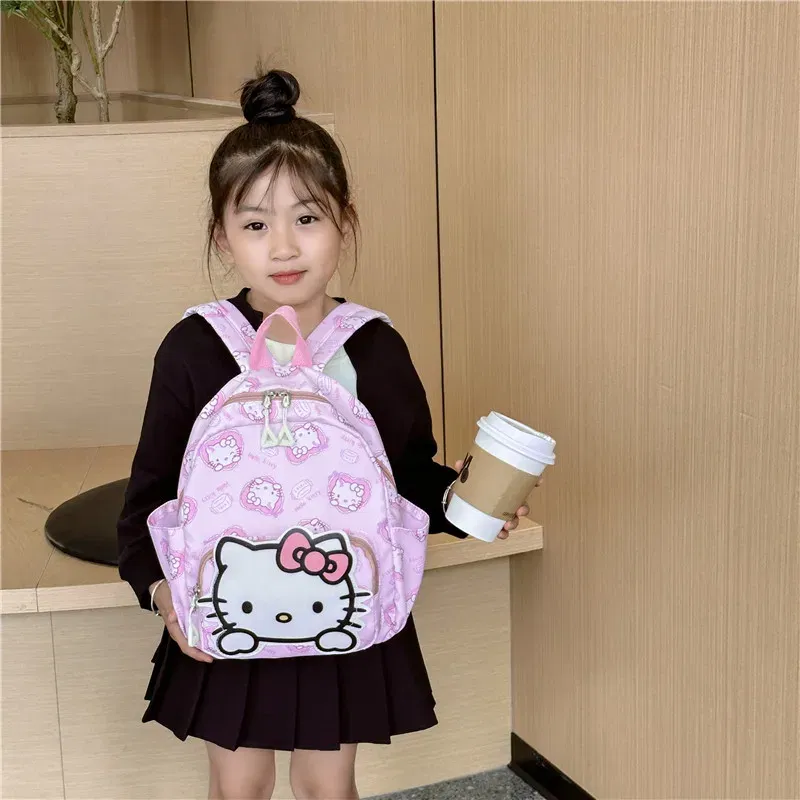 Color: Clear, Size: 16 inches - Sanrioed Anime Hello Kitty Cinnamoroll My Melody Kuromi Cute Kid Backpack Kawaii Cartoon Leather Mini School Bag Holiday Gift