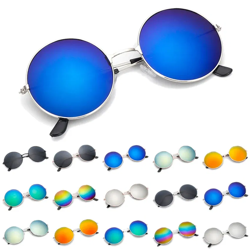 Lenses Color: WHITE, Frame Color: other - FOENIXSONG Fashion Sunglasses for Women Men Pilot Round Gradient Mirror Women's Glasses Oculos Lentes Gafas De Sol