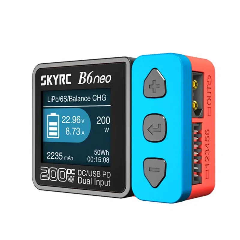 Color: Red - 2023 NEW SkyRC B6 Neo Smart Charger DC 200W PD 80W LiPo Battery Balance Discharger SK-100198 B6 Neo
