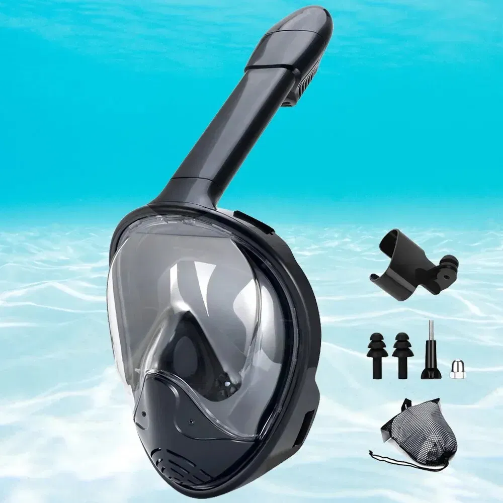Underwater Snorkeling Full Face Children Swimming Mask Set Scuba Diving Respirator Masks Anti Fog Safe Breathing for Kids Adult