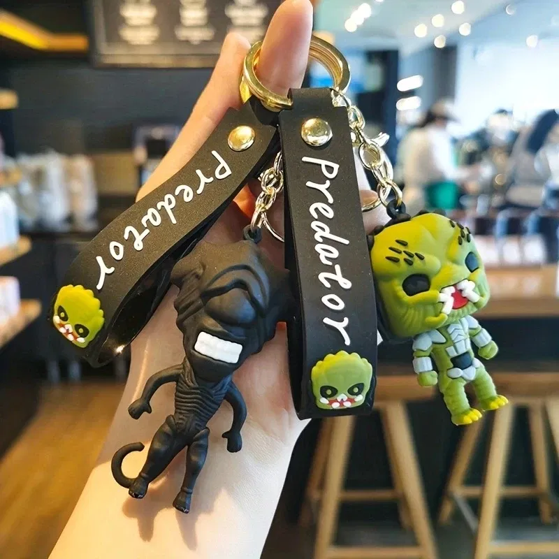 Color: Red, Ships From: CHINA - Cartoon Wednesday Addams Silicone Keychain Pendant Car Backpack Bag Keyring 3D Doll Unisex Women Men Gifts Key Chain