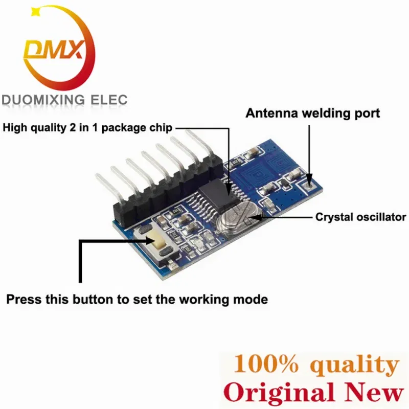 Color: Brown - 100PCS RX480E RX480E-4WQDTXx100 RX480E-4CDTXx100 RX480E-4 RX480E-3 1527 / 2262 315 / 433MHz Wireless receiving decoding module