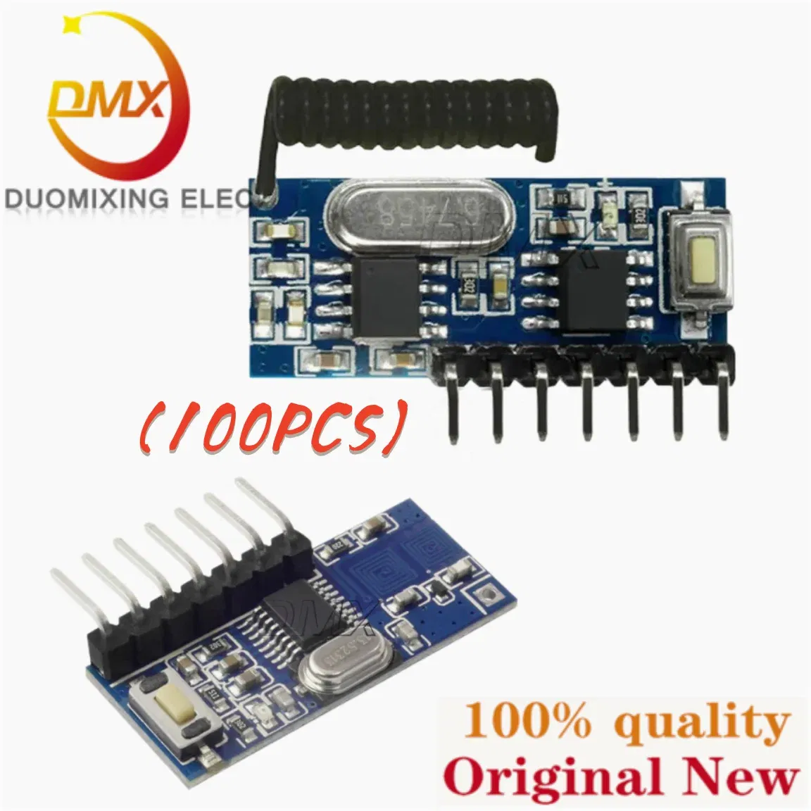 Color: Brown - 100PCS RX480E RX480E-4WQDTXx100 RX480E-4CDTXx100 RX480E-4 RX480E-3 1527 / 2262 315 / 433MHz Wireless receiving decoding module
